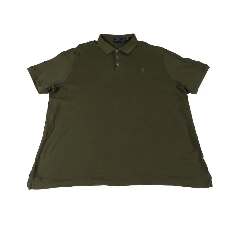 Ralph Lauren Flesh Pony Army Green Golf Polo Shirt Men's Classic Fit XL